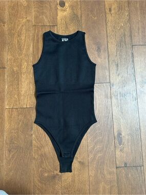 High Neck Black Sleeveless Bodysuit